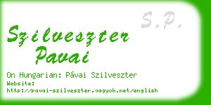 szilveszter pavai business card