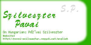 szilveszter pavai business card